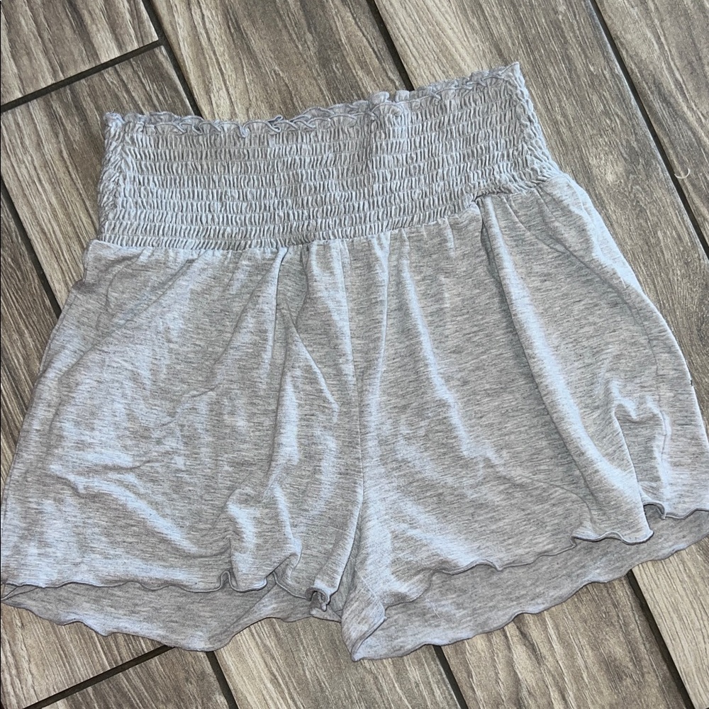 Zenana Outfitters Light Gray High Waist Shorts